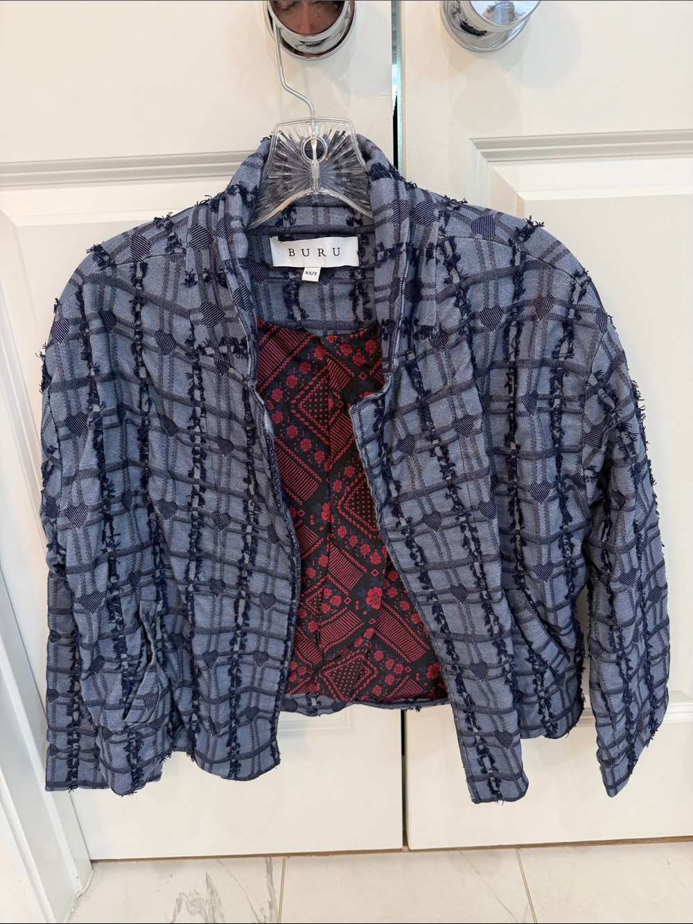 BURU hear denim Open Front Jacket